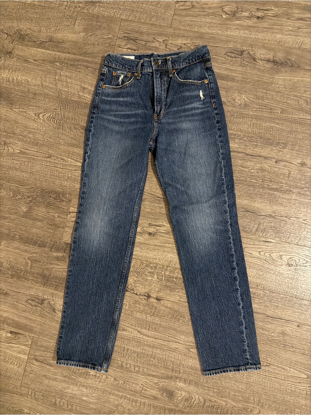 GAP Women's Sky Hight Straight Jeans Dark Blue Wash
